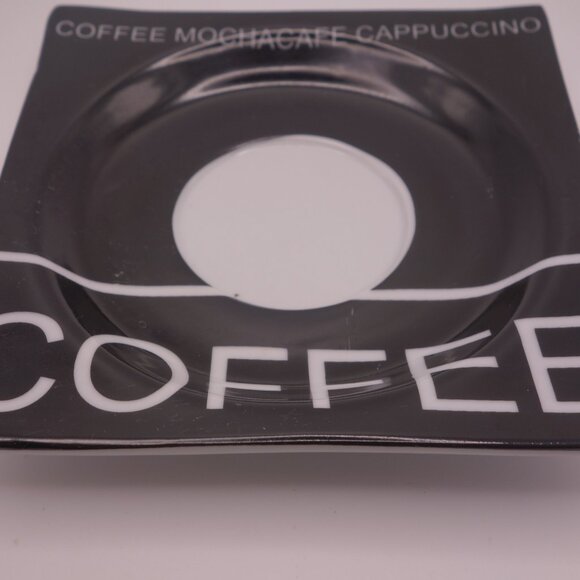 Set of Four(4) Ceramic Square COFFEE MOCHACAFE CAPPUCINO Saucer Plates - Picture 3 of 13